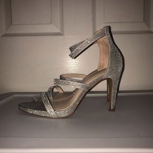 Sparkly silver heels